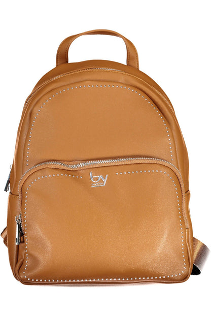 Brown Polyethylene Women Backpack