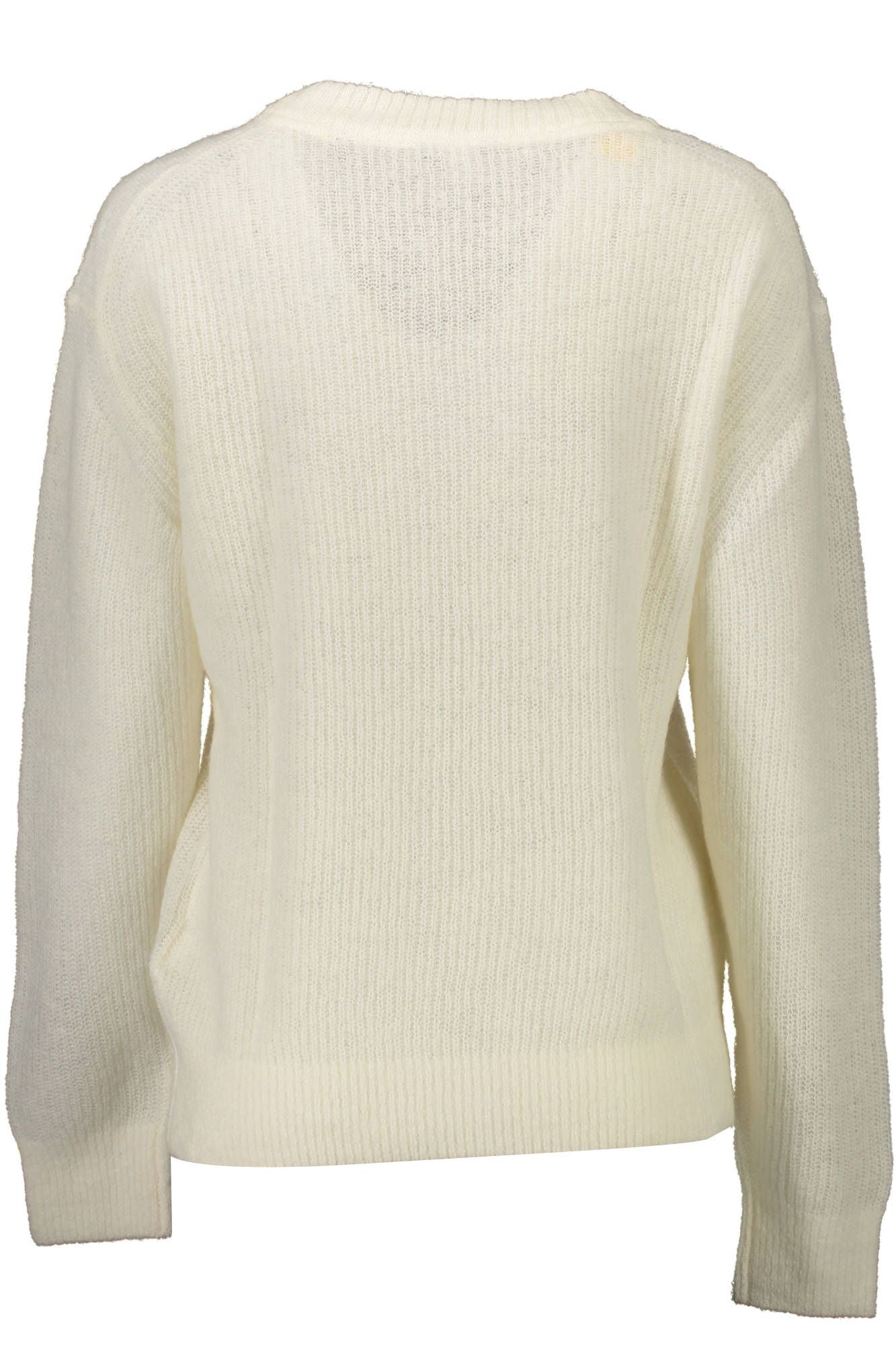 Elegant White Wool-Blend Sweater