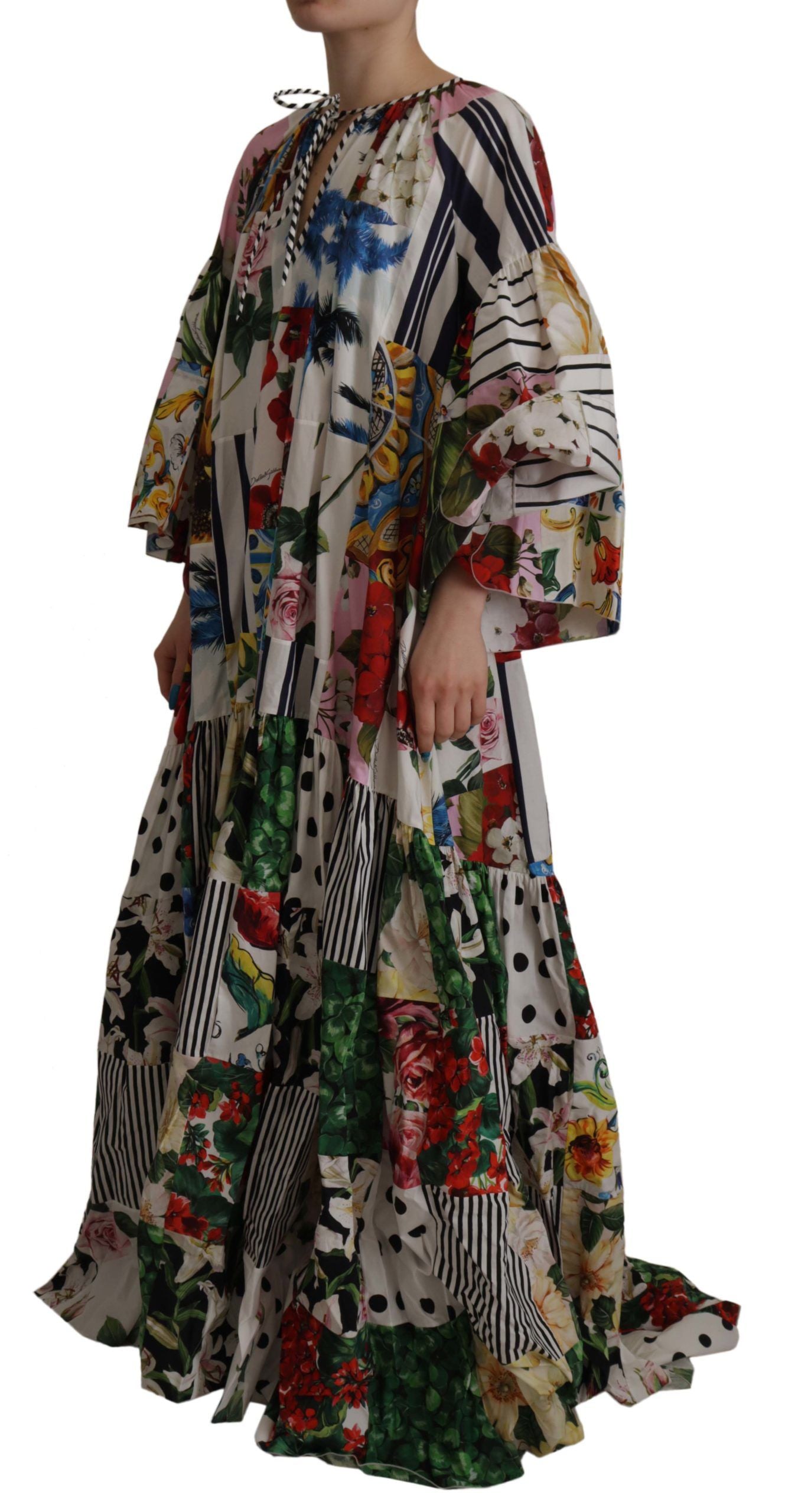 Multicolor Patchwork Kaftan Dress