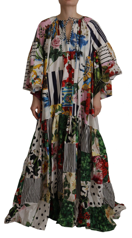 Multicolor Patchwork Kaftan Dress