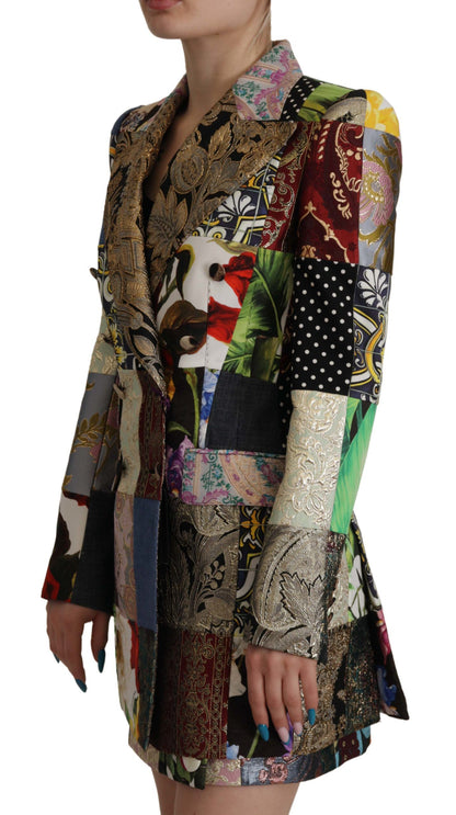 Elegant Multicolor Patchwork Blazer Jacket