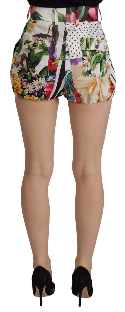 Multicolor Majolica Floral High-Waist Shorts