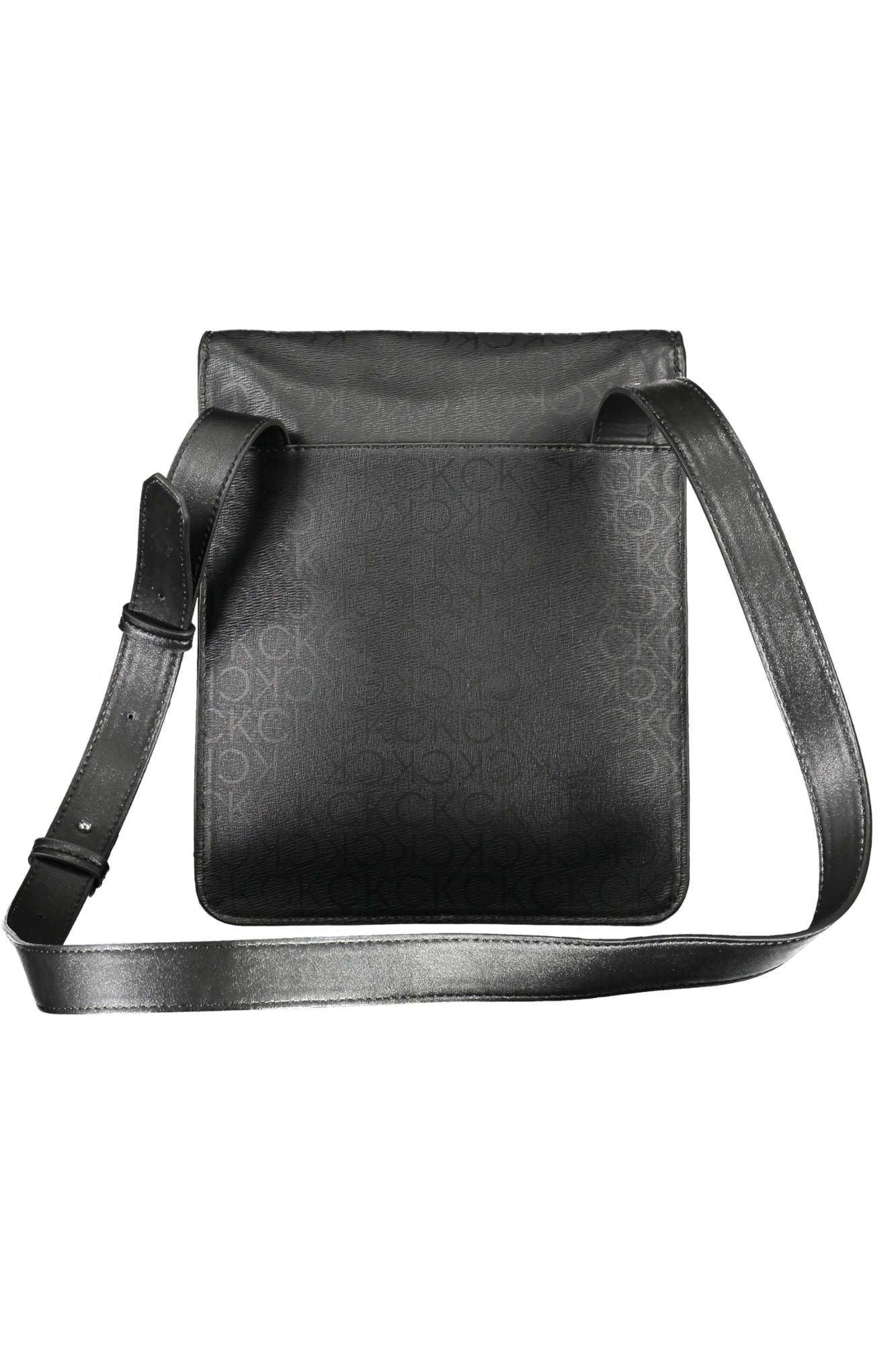 Sleek Black Shoulder Bag with Contrasting Details