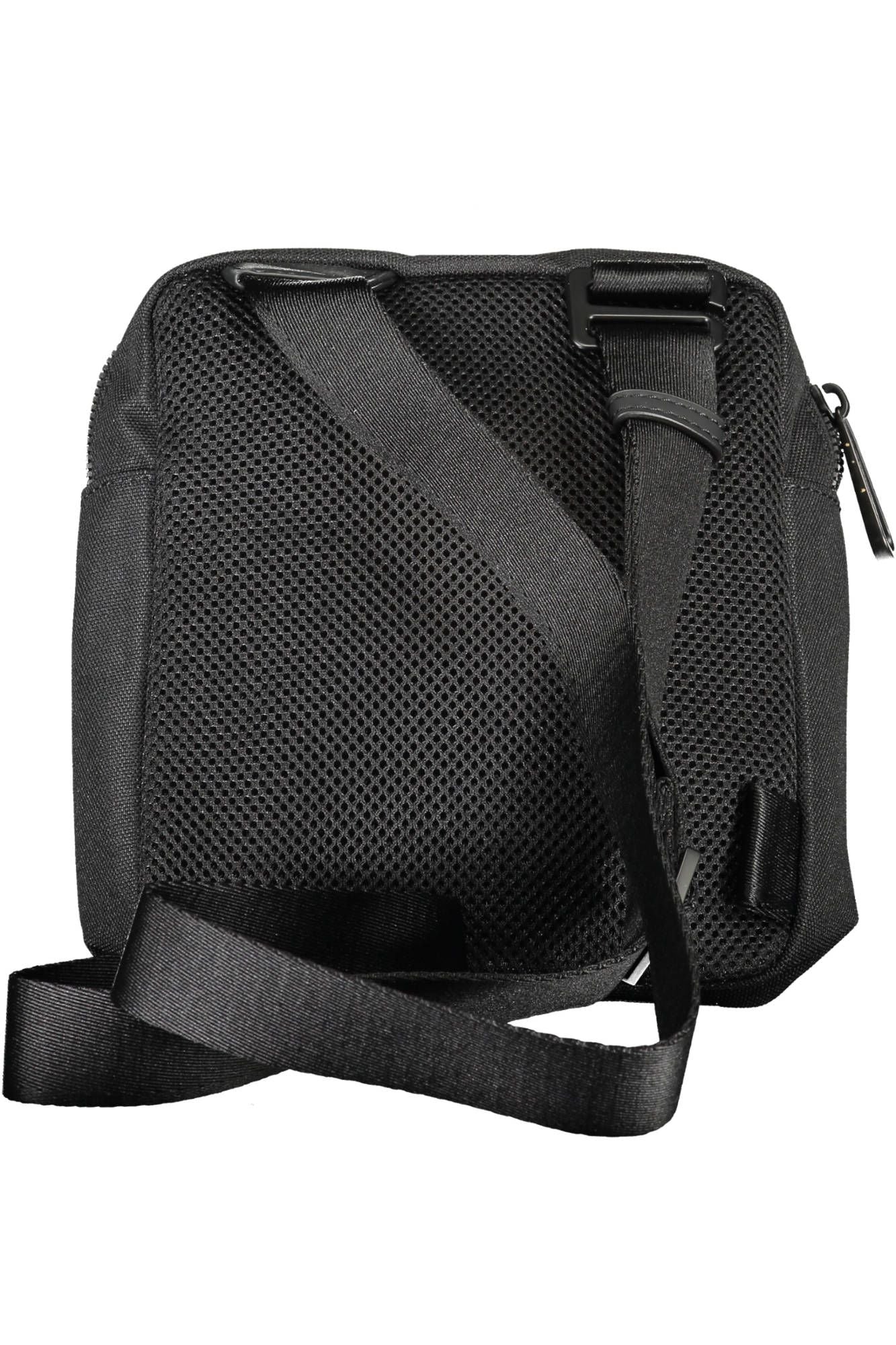 Sleek Black Recycled Polyester Shoulder Bag