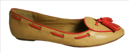 Manika Soft Tan Leather Flat Shoes