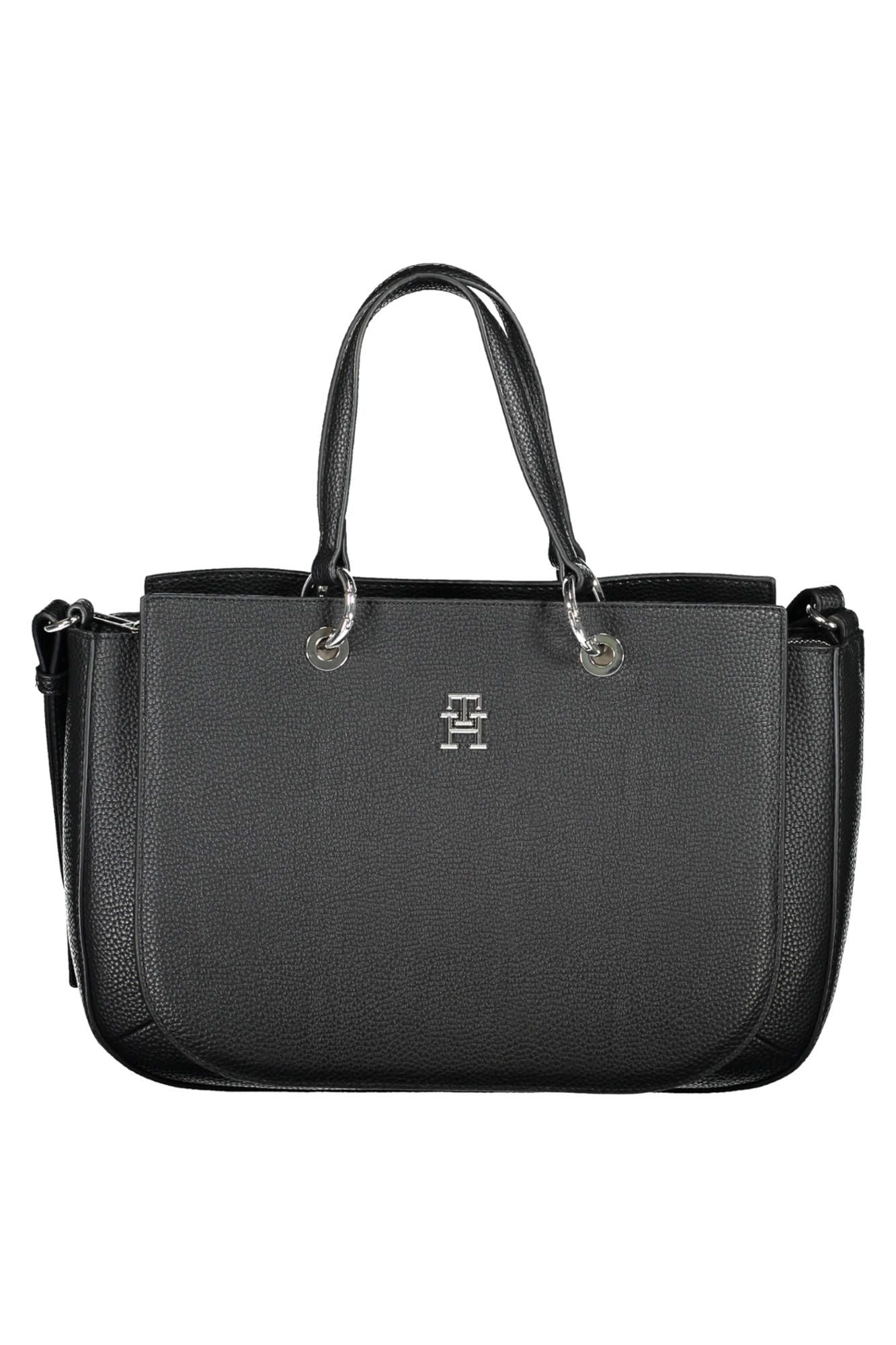 Chic Black Contrasting Detail Handbag