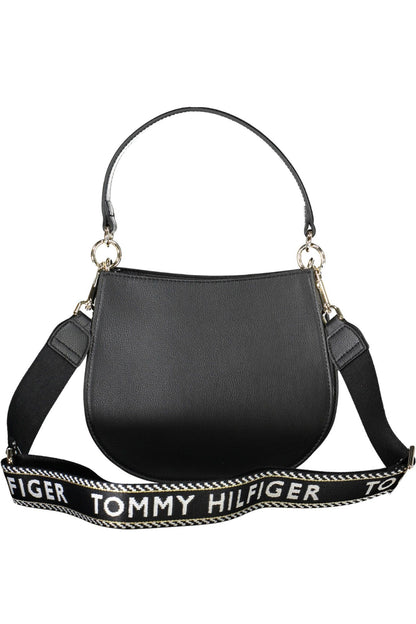 Elegant Black Handbag with Contrasting Details