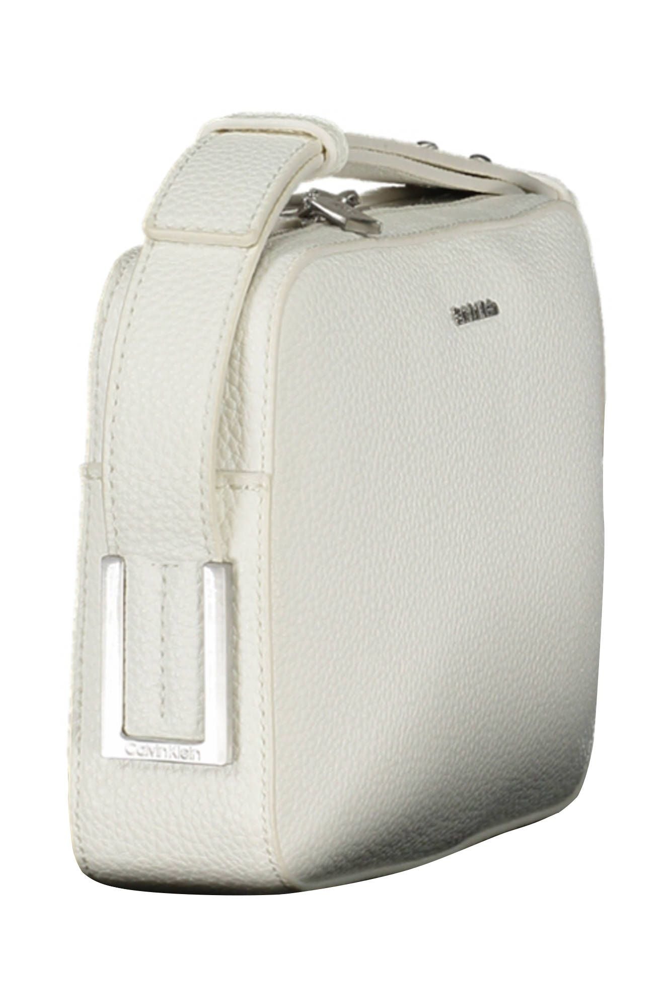 Elegant White Shoulder Bag with Logo Detail