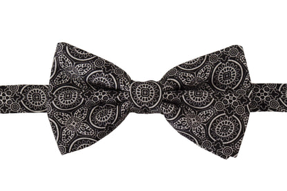 Elegant Black Silk Bow Tie