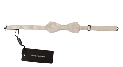 Elegant White Silk Bow Tie