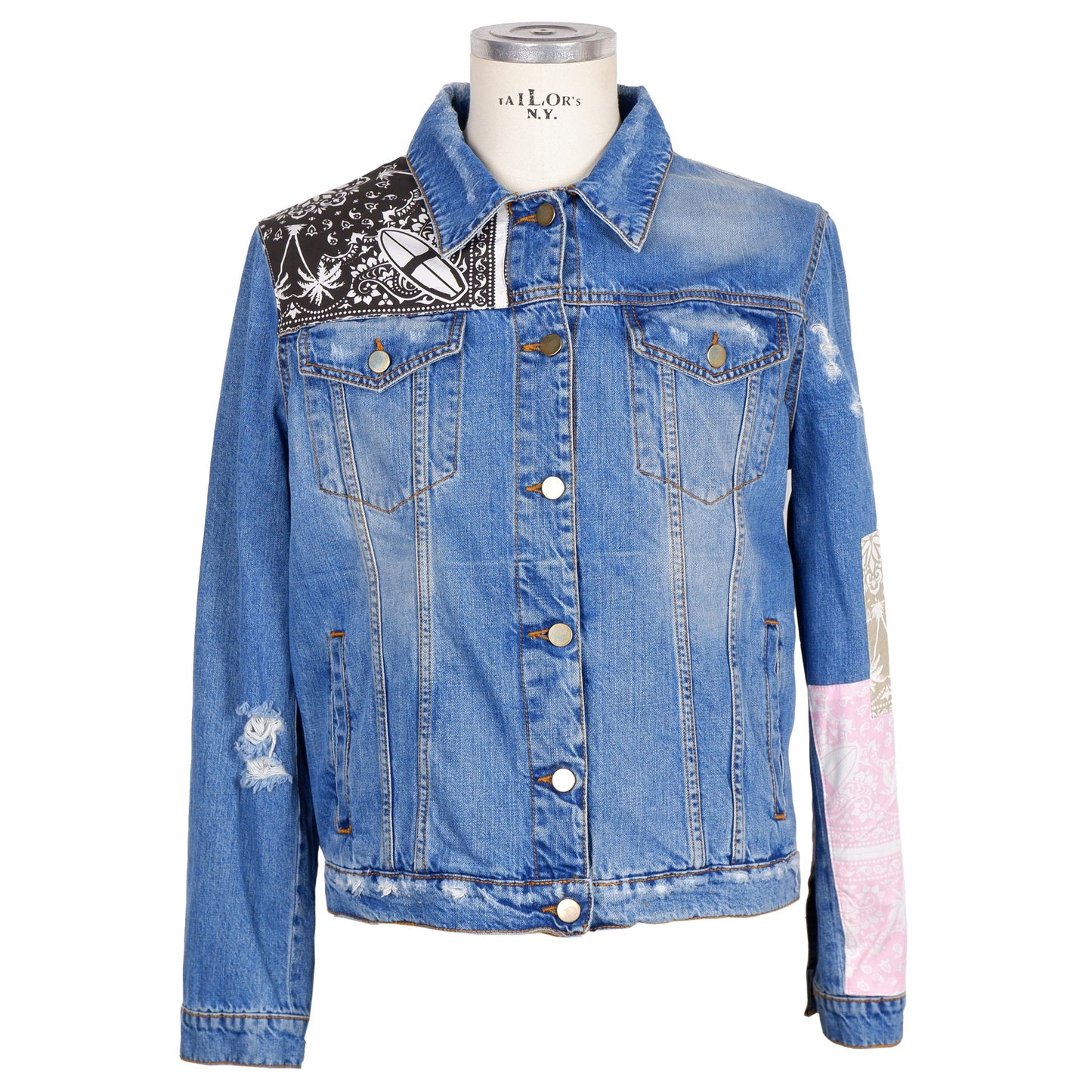 Abstract Denim Elegance Men's Jacket