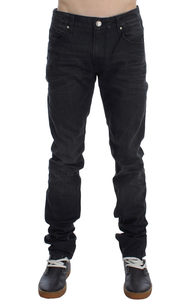 Sleek Gray Slim Fit Italian Mens Jeans