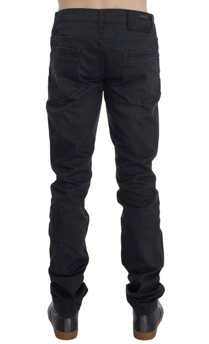 Sleek Gray Slim Fit Italian Mens Jeans