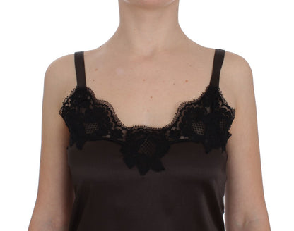 Elegant Lace-Trimmed Silk Lingerie Top