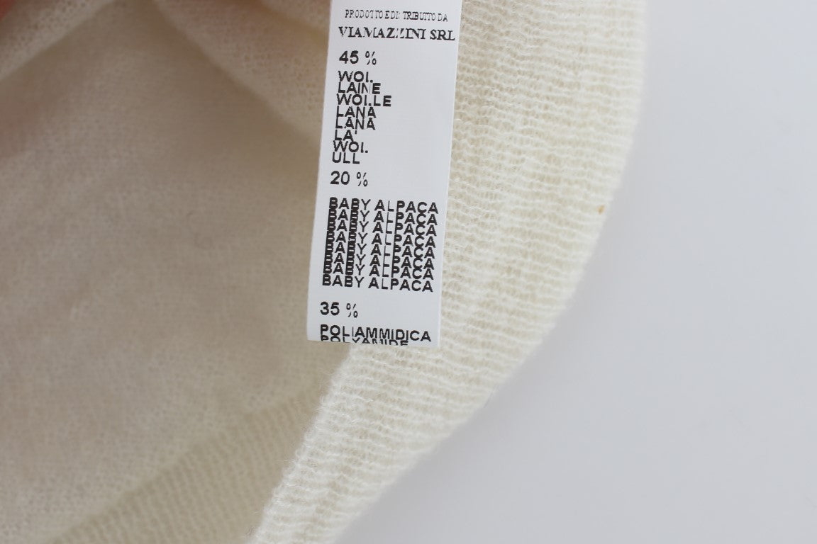 Elegant White Crop Cardigan Sweater