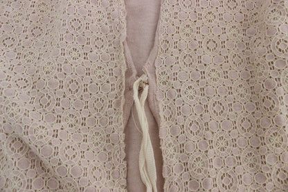 Elegant Pink Wrap Sweater Cotton Knit