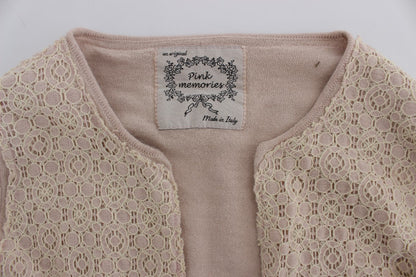 Elegant Pink Wrap Sweater Cotton Knit