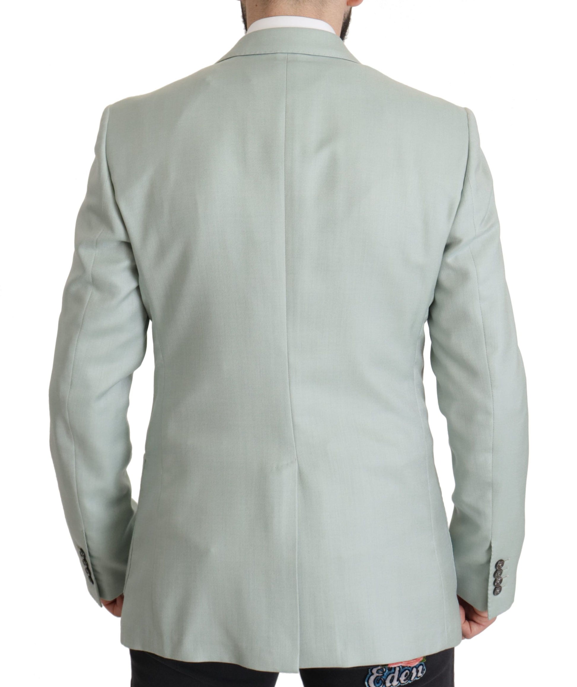 Elegant Mint Green Silk-Cashmere Blazer