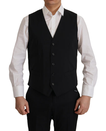 Elegant Black Martini Blazer and Vest Ensemble