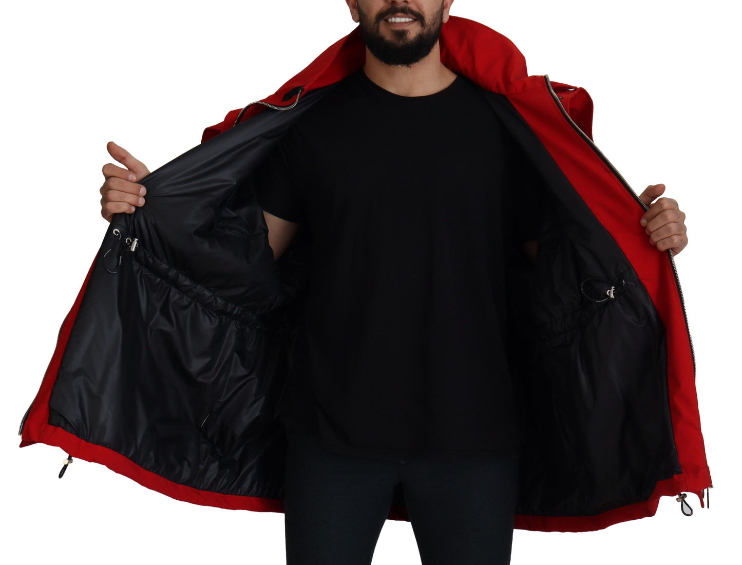 Sleek Red Lightweight Windbreaker Jacket