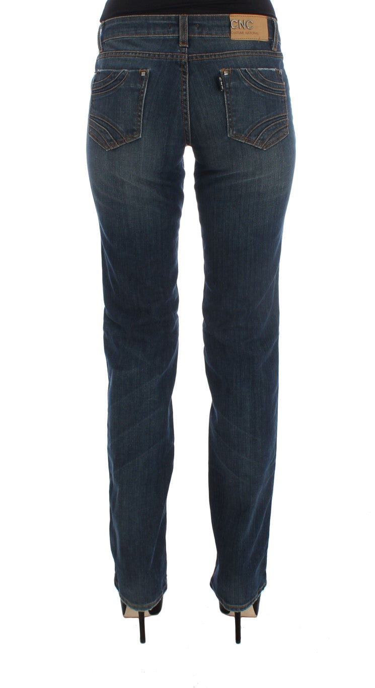 Chic Blue Regular Fit Designer Jeans