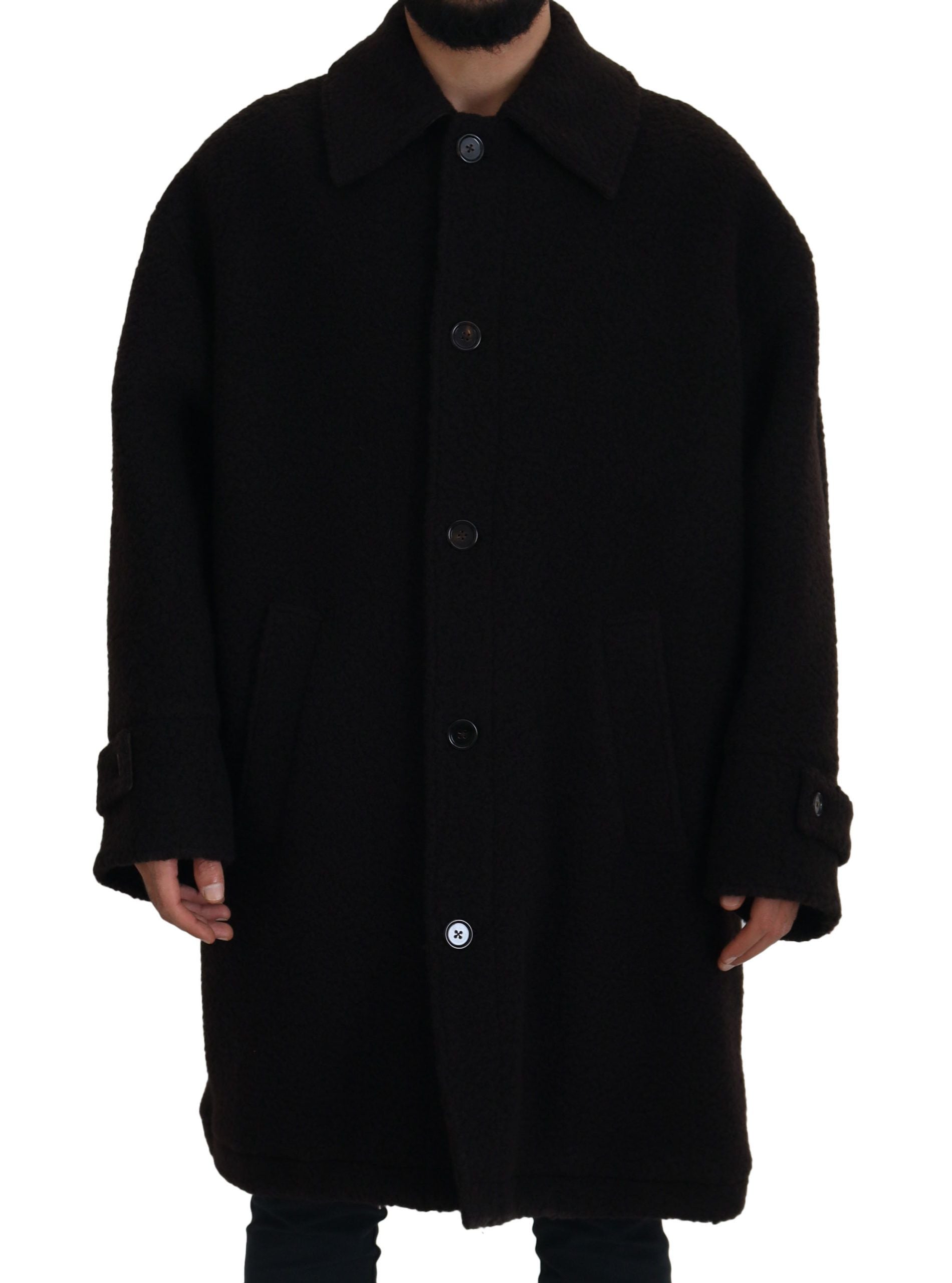 Elegant Black Alpaca Wool Blend Jacket