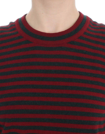 Elegant Striped Cashmere Crewneck Sweater