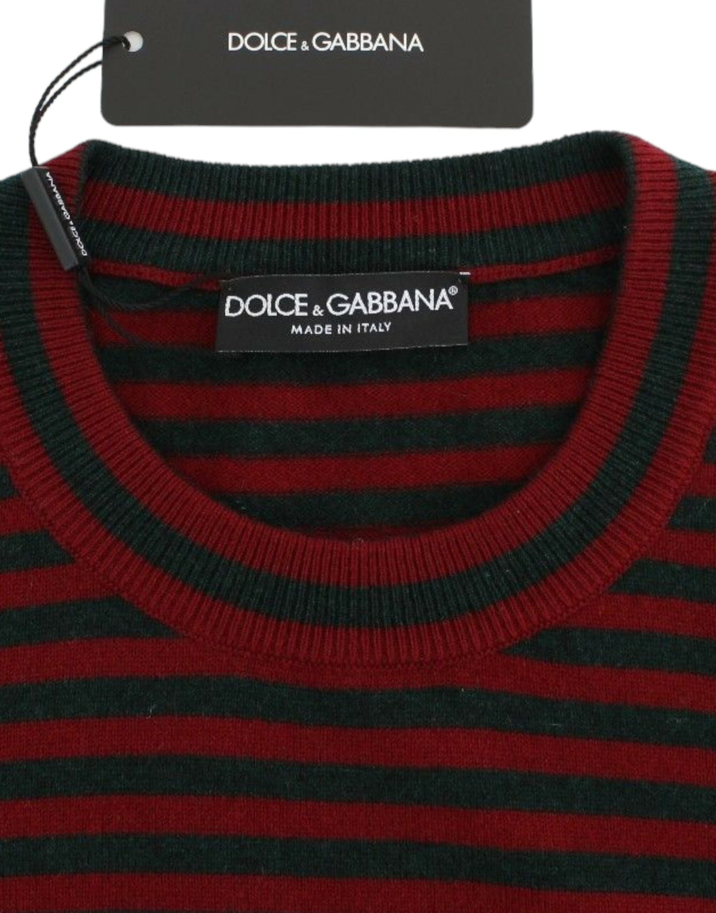 Elegant Striped Cashmere Crewneck Sweater