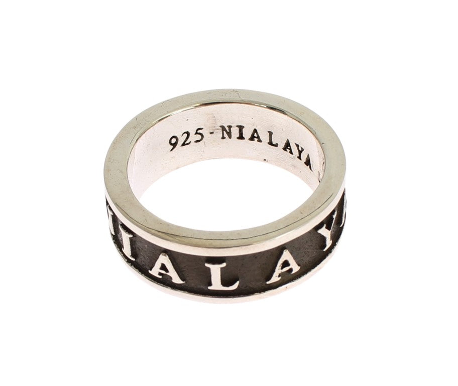 Elegant Silver and Black Men's Sterling Ring