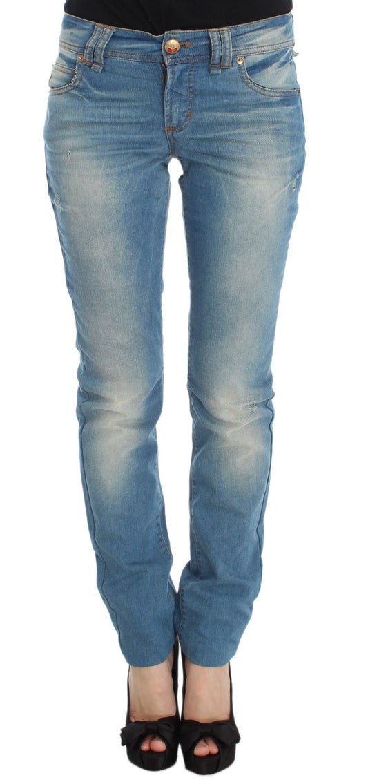 Sleek Blue Slim Fit Designer Jeans