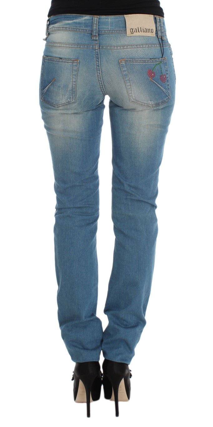 Sleek Blue Slim Fit Designer Jeans