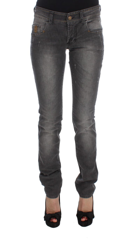 Elegant Slim Fit Gray Wash Jeans