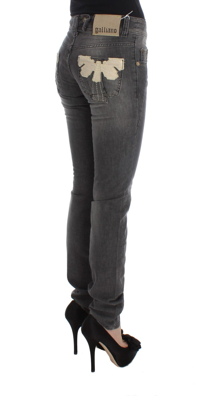 Elegant Slim Fit Gray Wash Jeans