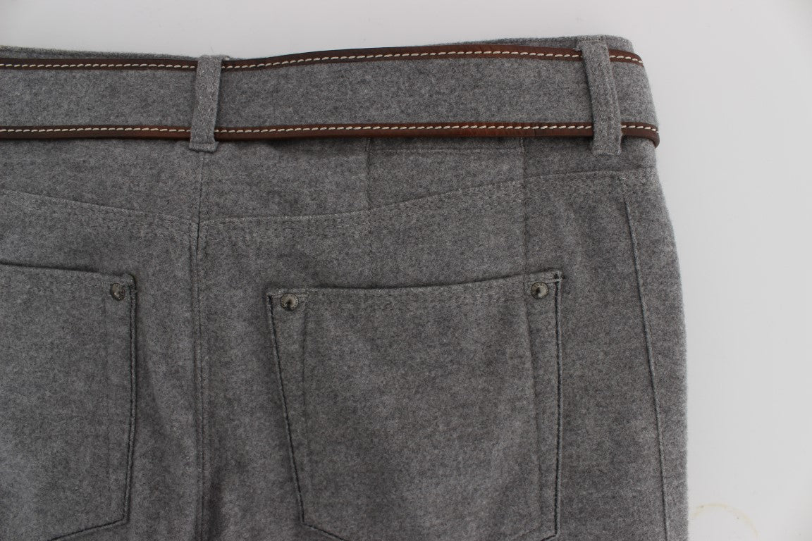 Chic Gray Casual Cotton Pants