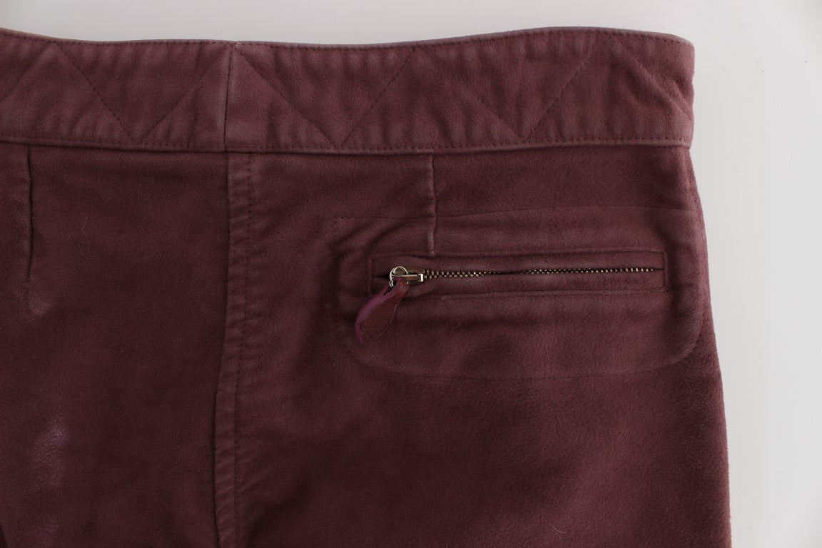 Chic Bordeaux Capri Cropped Cargo Pants