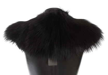 Black Fox Fur Chic Shoulder Wrap