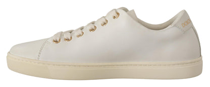 Studded Heart Leather Sneakers - Pure Elegance