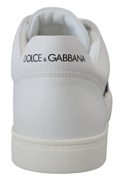 Elegant White Leather Men's Sneakers