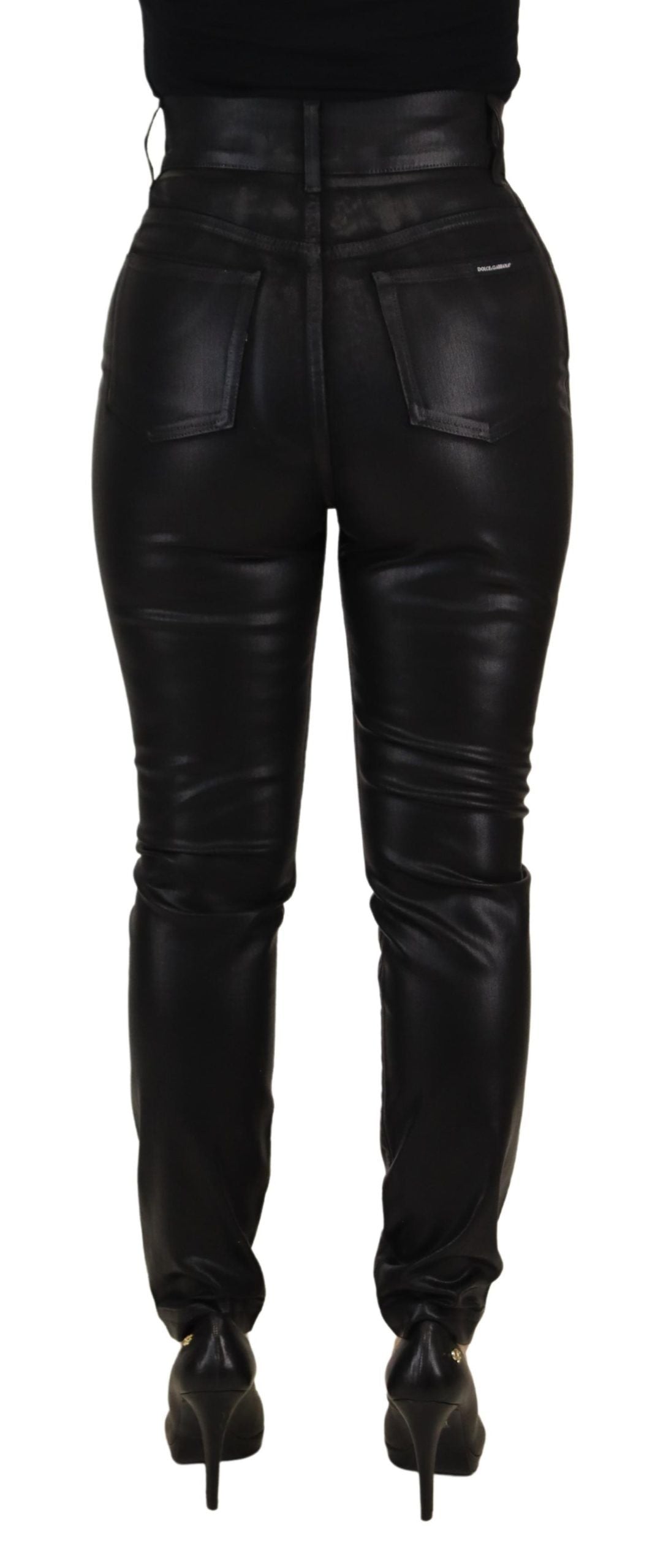 Chic High Waist Skinny Black Pants