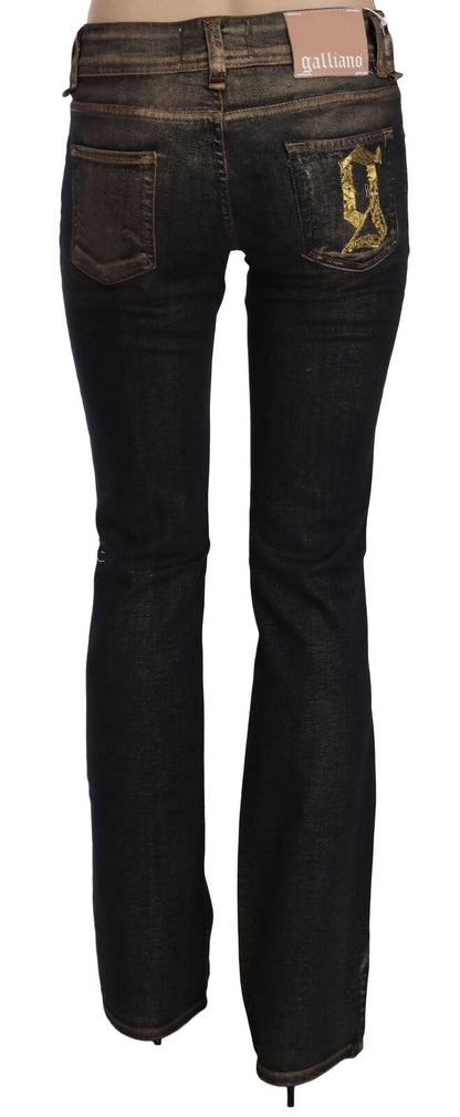 Chic Flared Mid Waist Black Denim