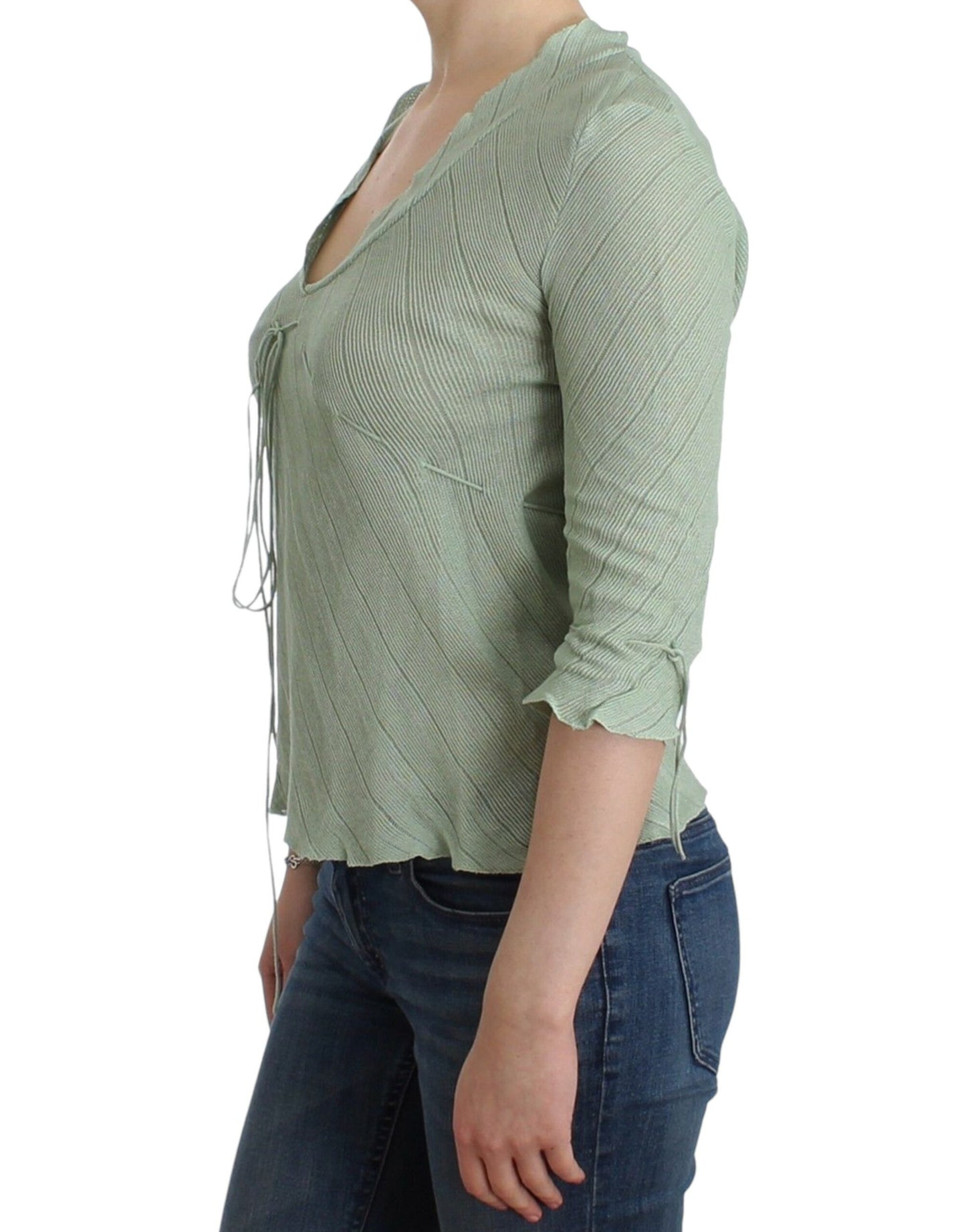 Chic Green Knitted Top – Ethereal Elegance