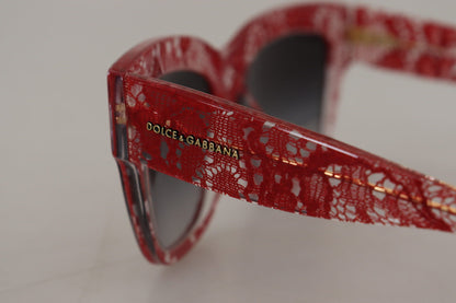 Elegant Lace-Infused Red Sunglasses