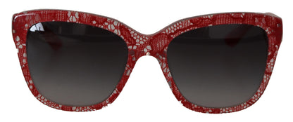 Elegant Red Lace-Insert Sunglasses