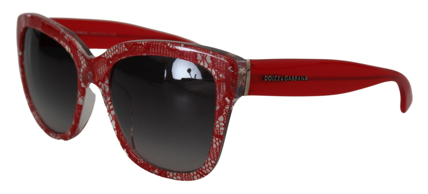 Elegant Red Lace-Insert Sunglasses