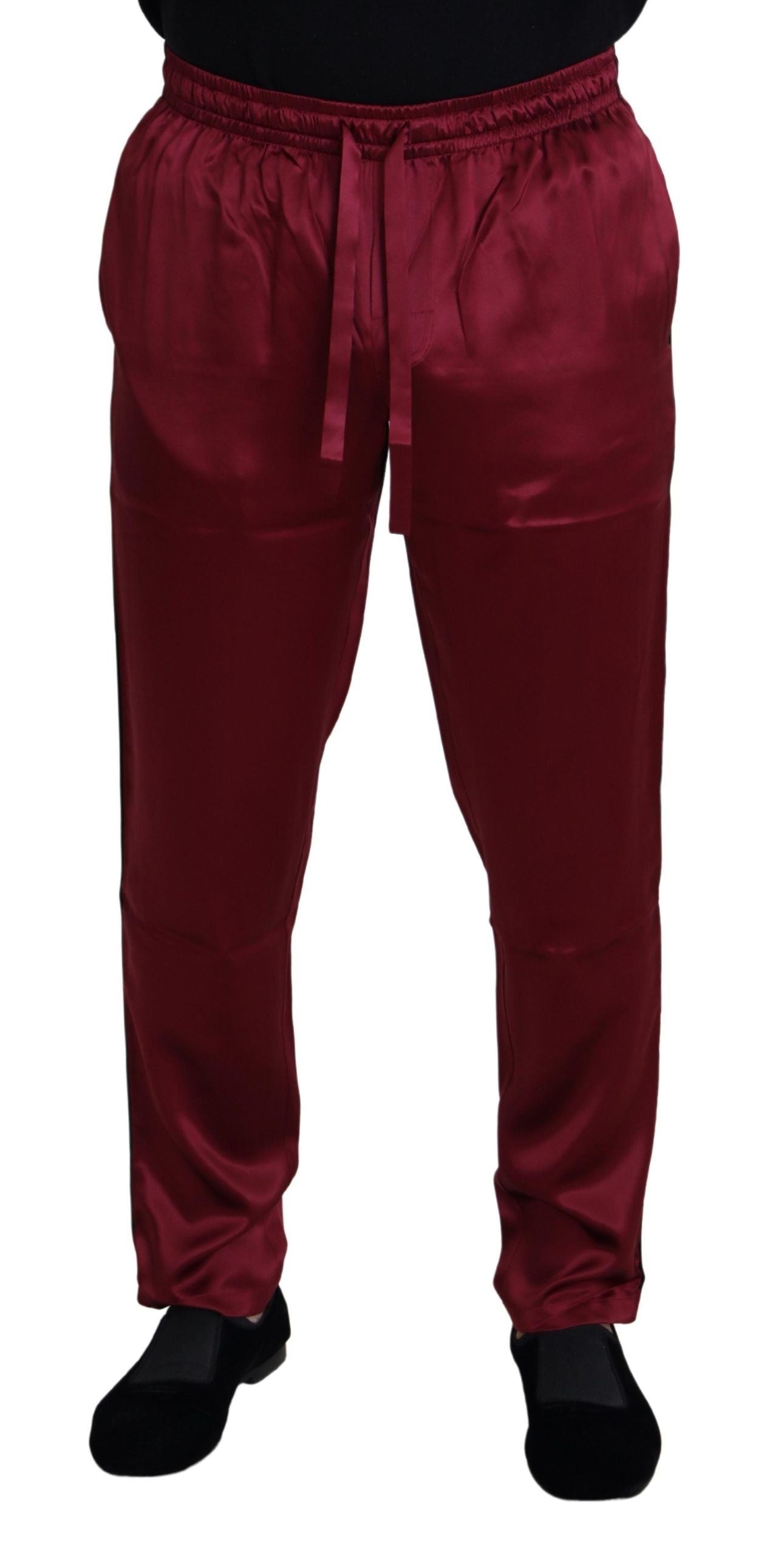 Silk Lounge Pants in Bordeaux