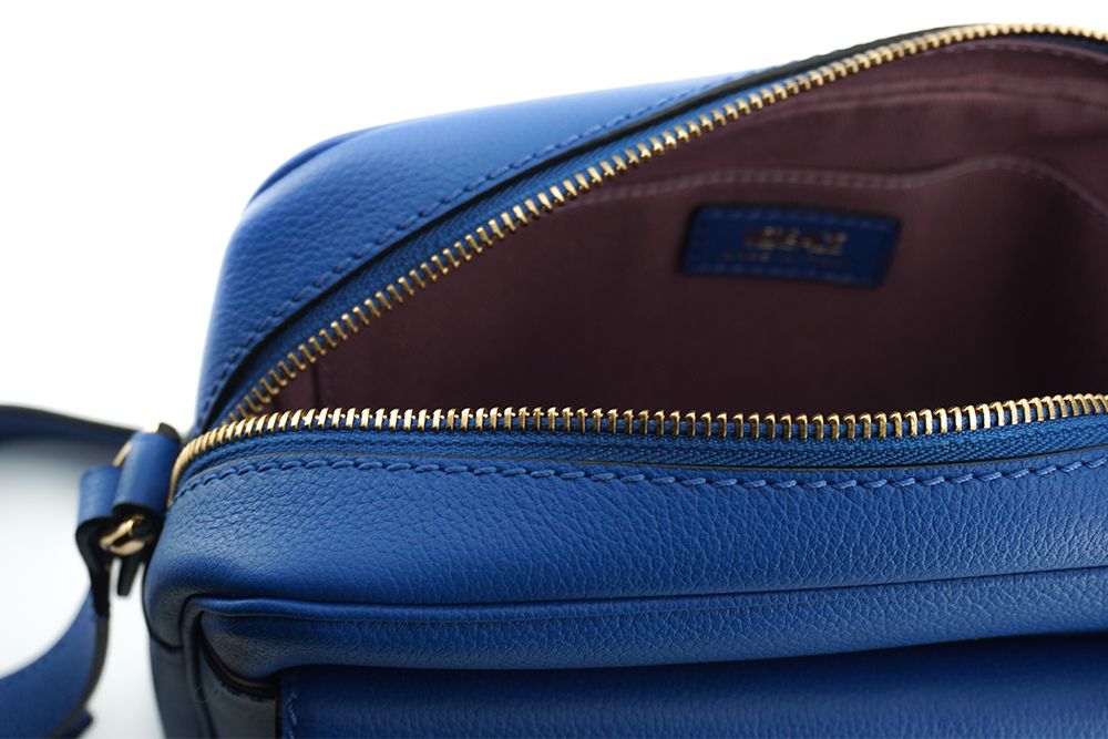 Elegant Blue Calf Leather Camera Case Bag