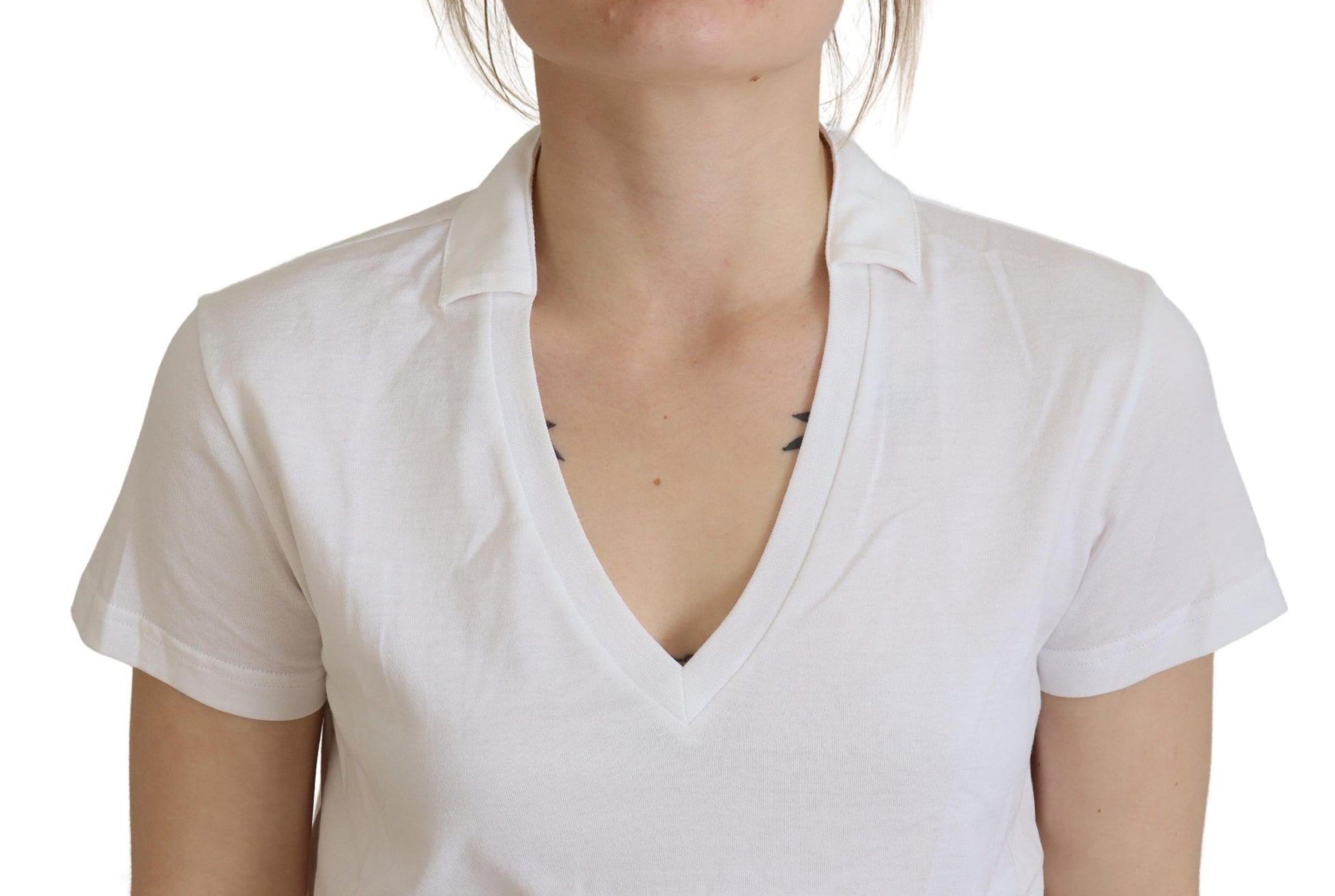 Elegant White Cotton Top Tee