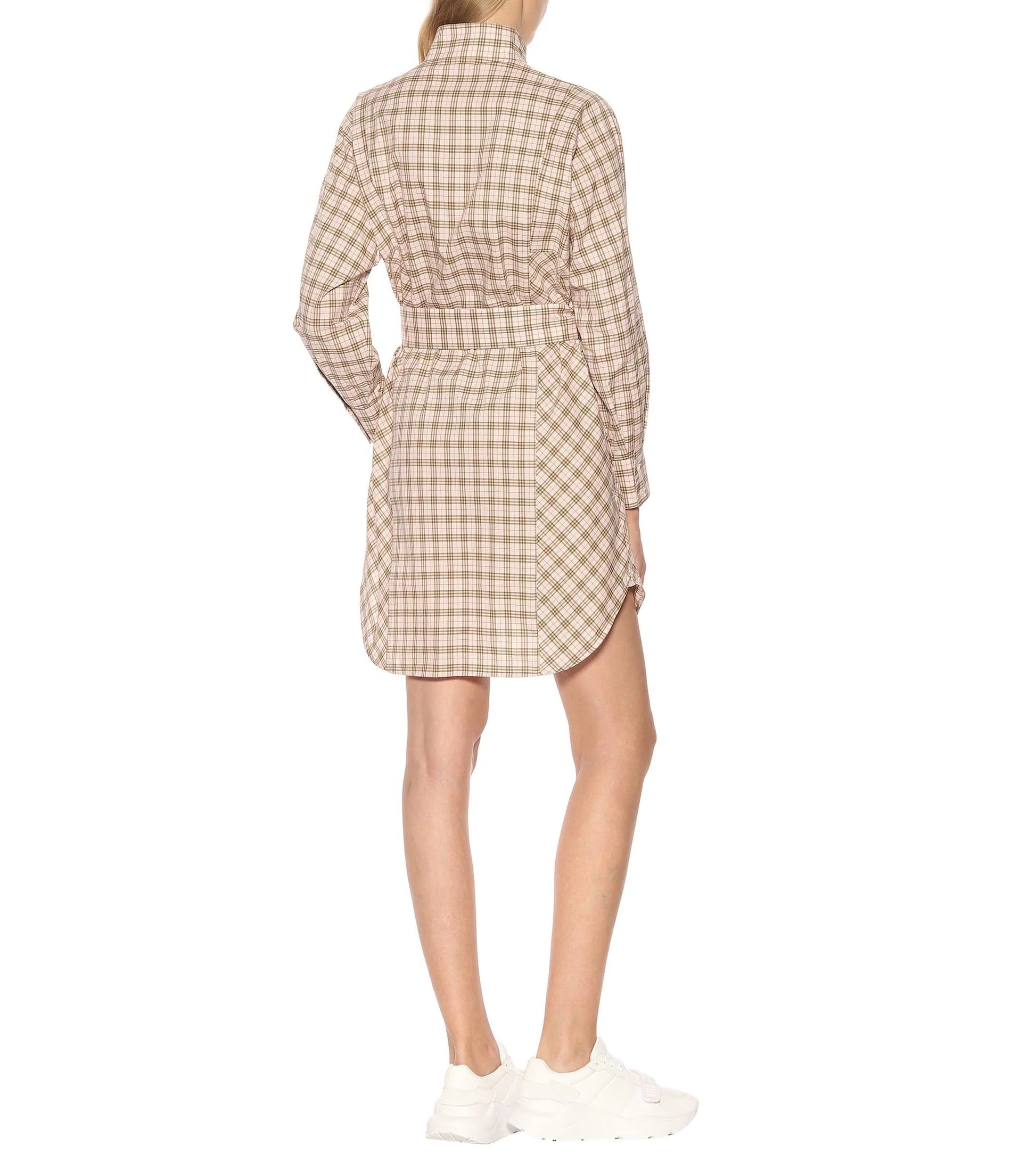 Iconic Check Cotton Shirt Dress in Sweet Pink