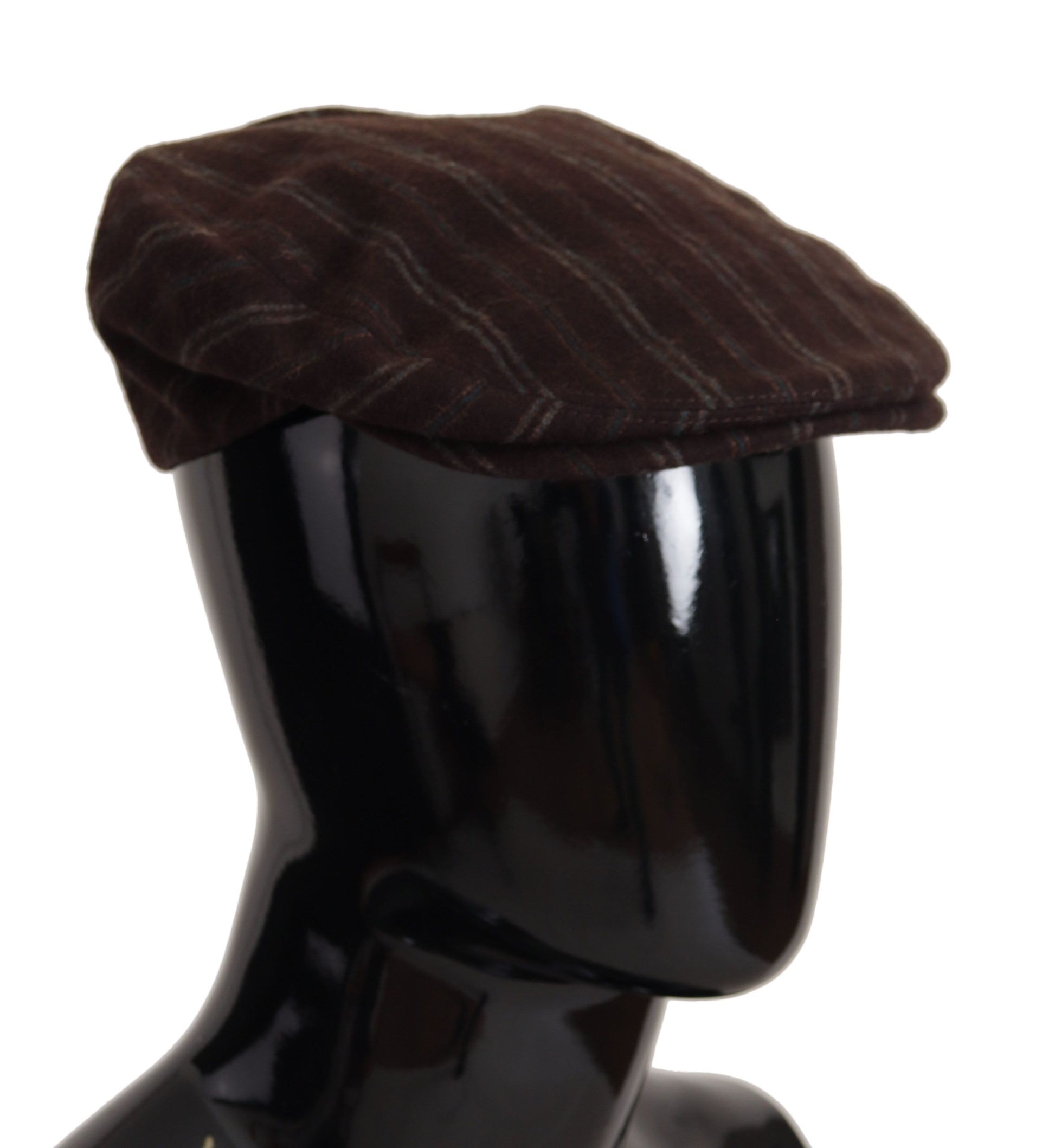 Elegant Striped Wool Blend Newsboy Cap