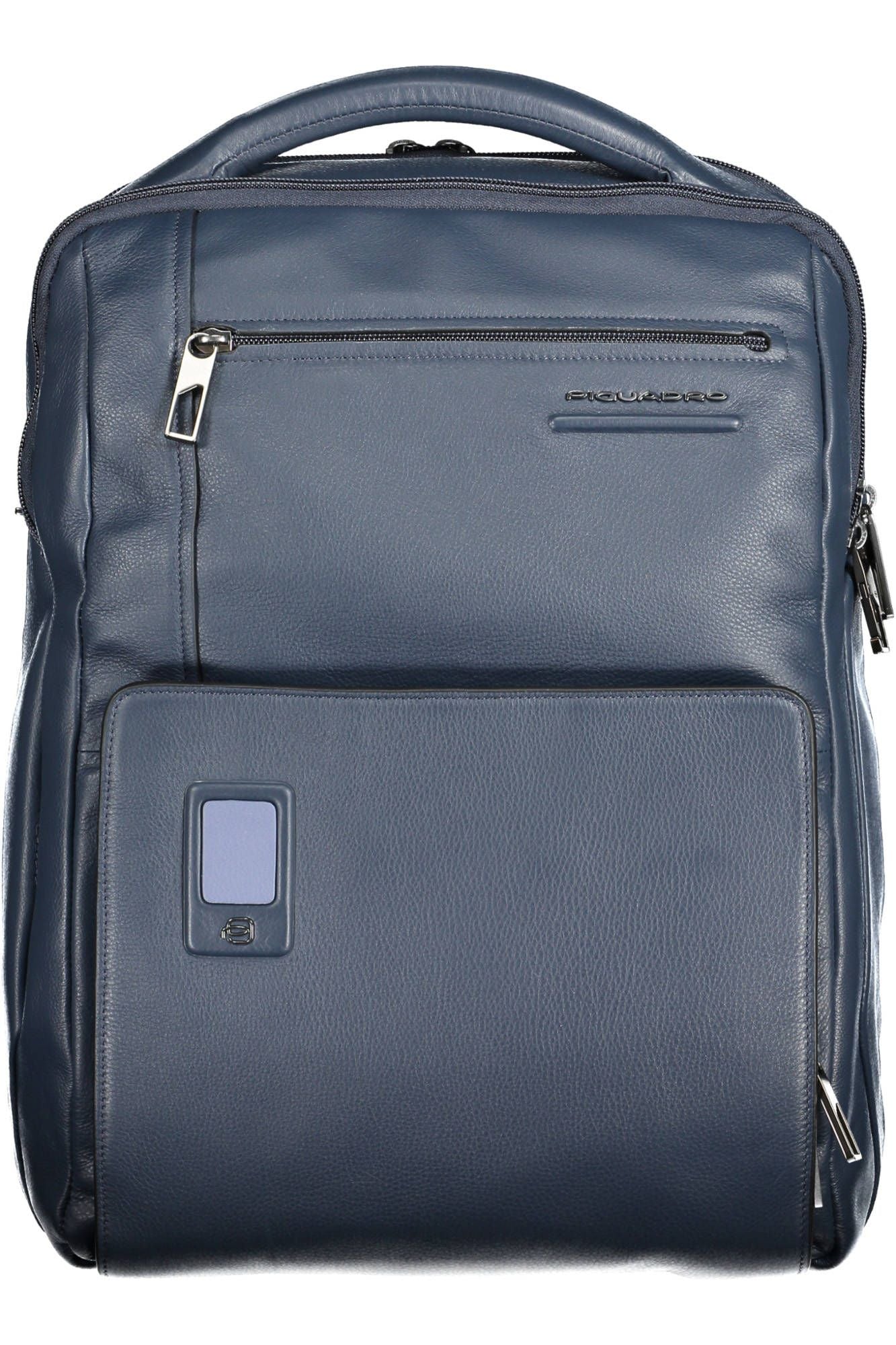 Blue Leather Men Backpack